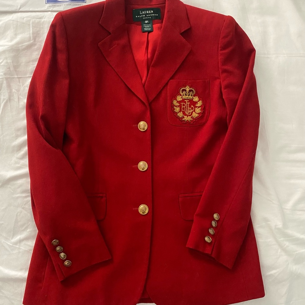 Lauren Ralph Lauren Red & Gold Blazer Size 6P